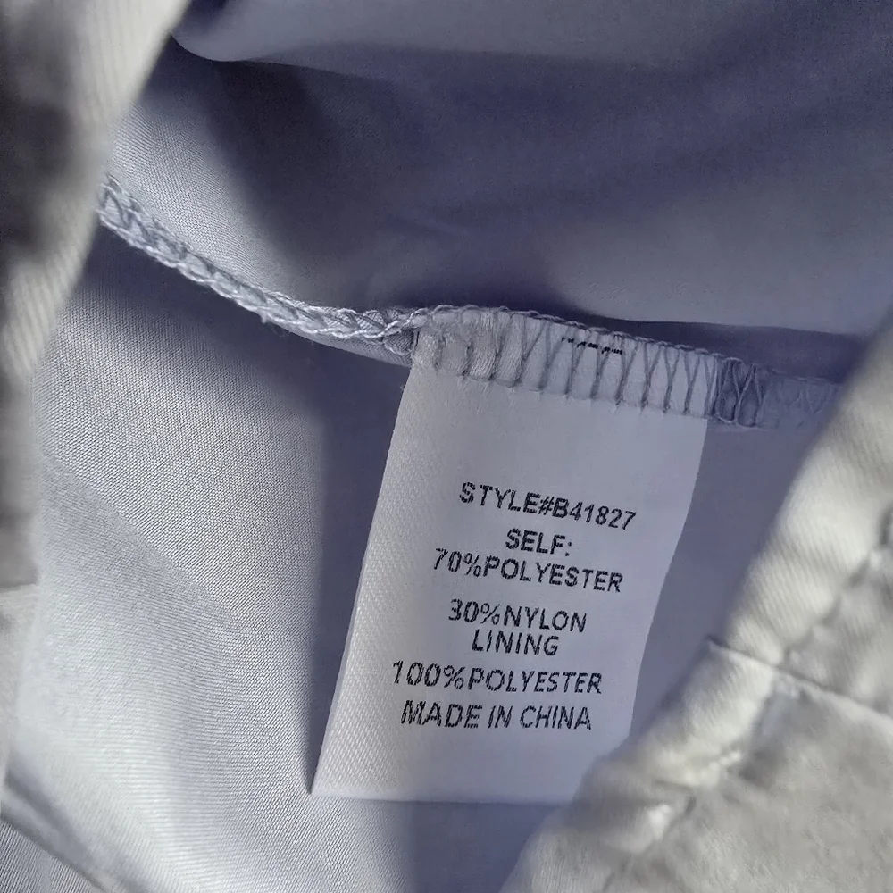 Jofifl Light Blue Solid Short Sleeve Pocketed Dress Large - Picture 11 of 13